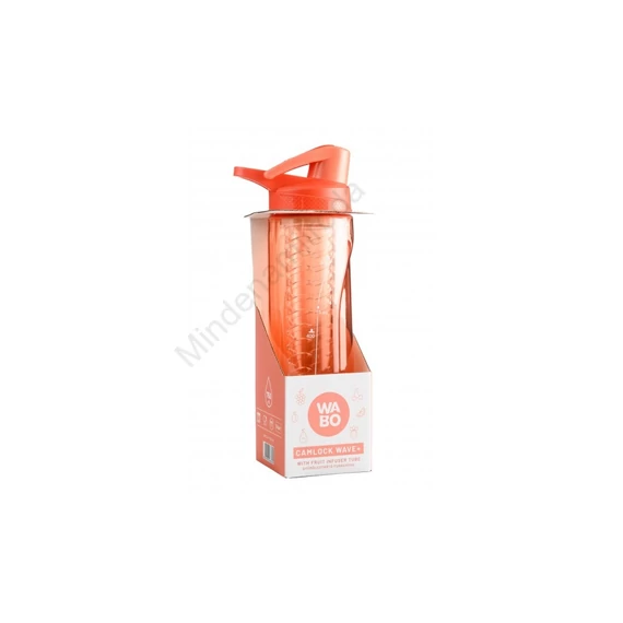 Palack, műanyag, csatos, gyümölcs, 750 ml, korall, Wabo