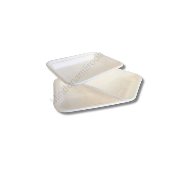 Papírtálca 185 x 135 x 23 mm komposztálható cukornád 125 db/csomag