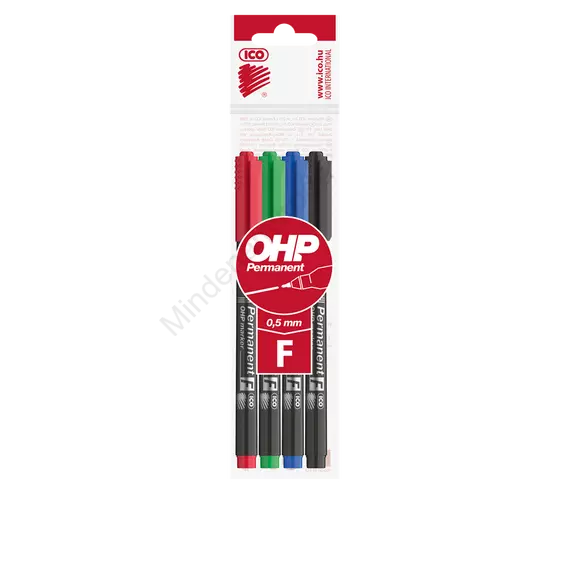 Alkoholos marker készlet, F, OHP Ico, 4 klf.szín