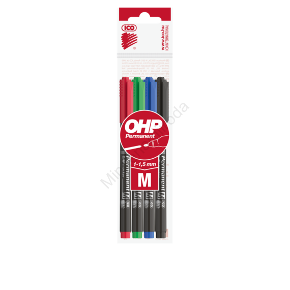 Alkoholos marker készlet, M, OHP Ico, 4 klf.szín