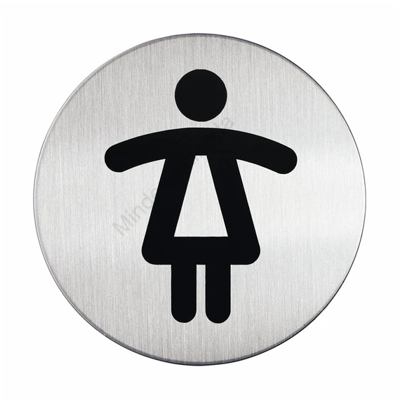 Piktogram, információs tábla, átmérő 83mm, Női WC Durable ezüst