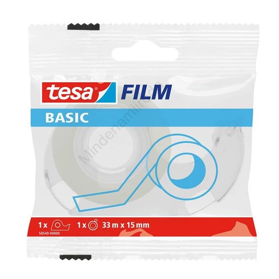 Ragasztószalag átlátszó + adagoló 15mmx33m Tesa
