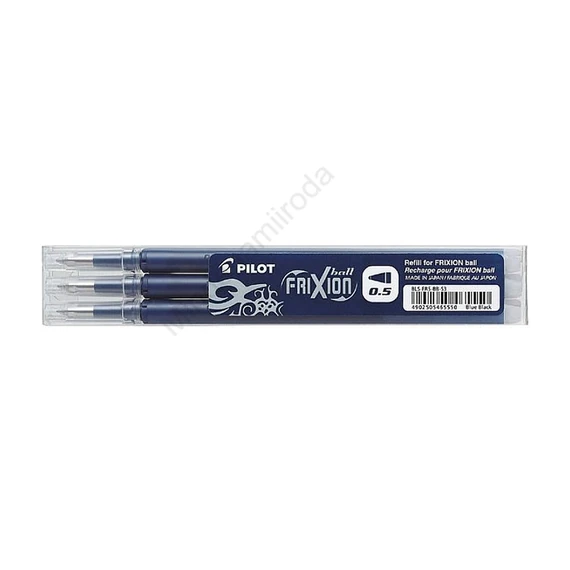 Rollertoll betét golyóméret 0,5mm, 3 db/csom Pilot Frixion Ball, írásszín tintakék