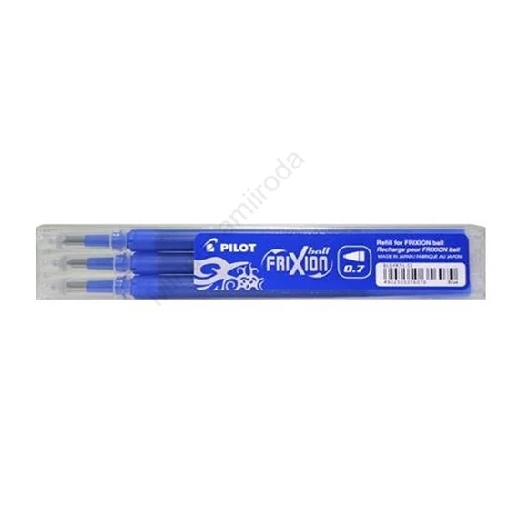 Rollertoll betét golyóméret 0,7mm, 3 db/csom Pilot Frixion Ball, írásszín kék