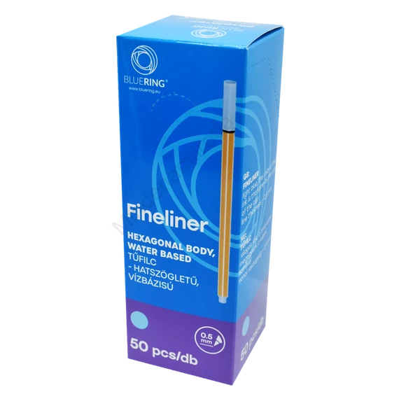 Rostirón, tűfilc vízbázisú, 0,5mm, hatszögletű test, Bluering® világoskék