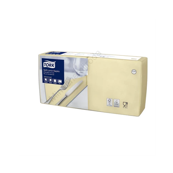 Szalvéta 3 rétegű 1/4 hajtású 32,8 x 32,5 cm 150 lap/csomag Advanced Soft Lunch Tork_477868 pezsgő