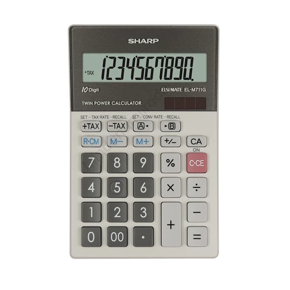 Számológép asztali 10 számjegyes Sharp ELM711PGGY fehér