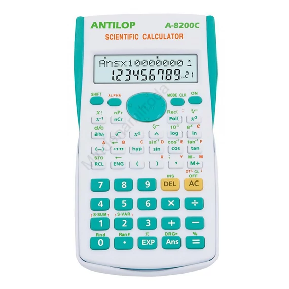 Számológép tudományos 240 funkciós türkiz kék Antilop A-8200C