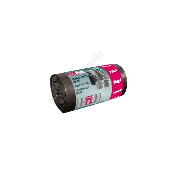 Szemeteszsák 120 liter 105 x 70 cm 29 mikron 10 db/tekercs York_090530 fekete