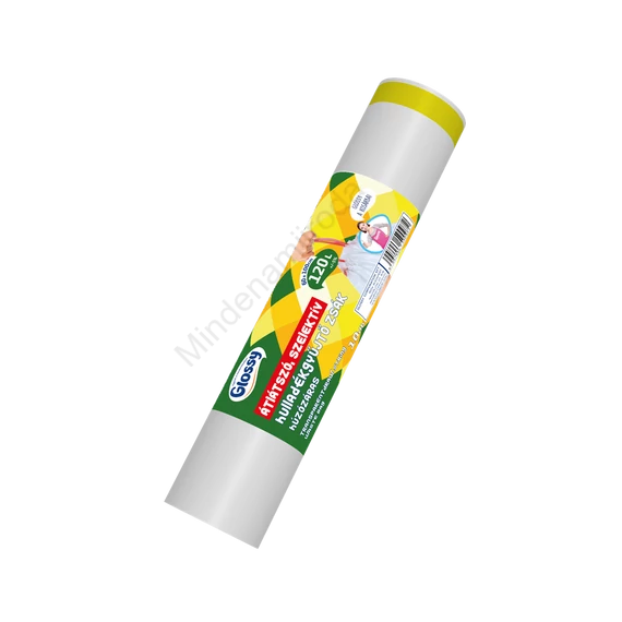 Szemeteszsák önzáró szalaggal 120 liter 60 x 100 cm 10 db/tekercs Glossy átlásztó