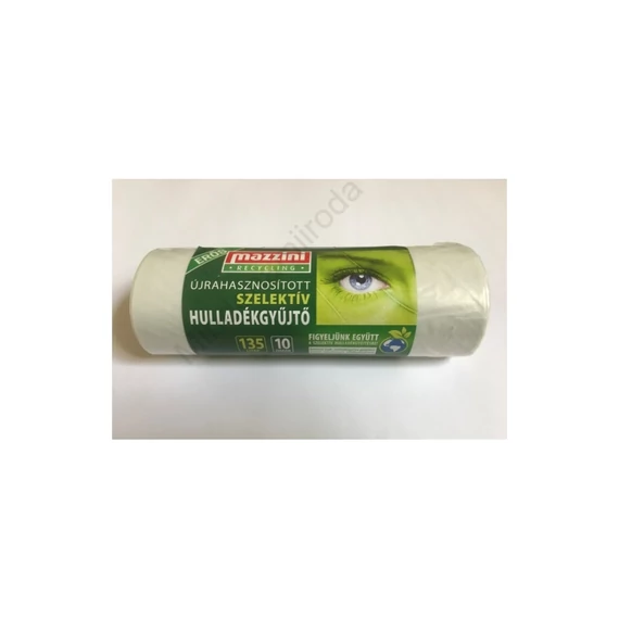 Szemeteszsák újrahasznosított 135 liter 70 x 110 cm 25 mikron 10 db/tekercs Mazzini_átlátszó