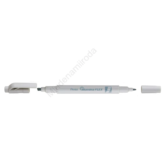 Szövegkiemelő kétvégű 1/3,5mm, vágott és kúphegyű, Pentel pasztell szürke