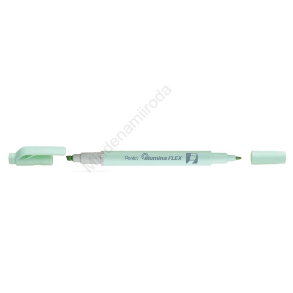 Szövegkiemelő kétvégű 1/3,5mm, vágott és kúphegyű, Pentel pasztell zöld