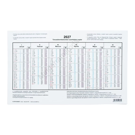 TB számfejtési naptár A.3516-38/2027