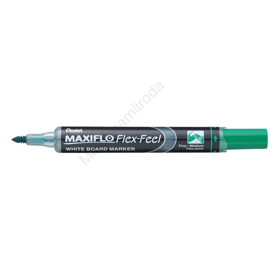 Táblamarker 1-5mm, hajlékony hegyű Pentel Maxiflo Flex Feel zöld