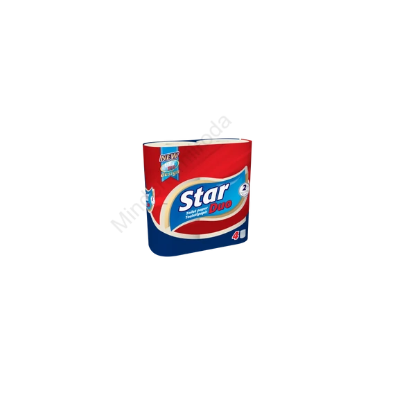 Toalettpapír 2 rétegű kistekercses 100% cellulóz 4 tekercs/csomag Star Duo