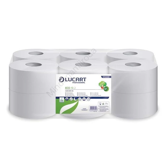 Toalettpapír 2 rétegű közületi átmérő: 19 cm 12 tekercs/karton 19 J EcoLucart_812200 fehér