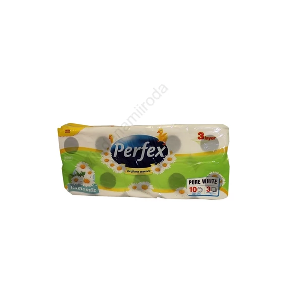 Toalettpapír 3 rétegű 120 lap/tekercs 10 tekercs/csomag Boni Perfex Parfüm Essence kamillás