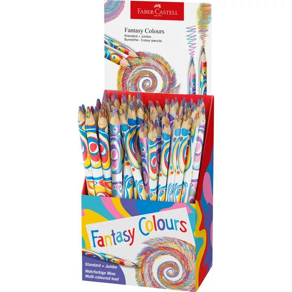 Varázsceruza display háromszögletű, 48db normál 36db jumbo Faber-Castell 48db/display