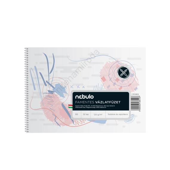 Vázlatfüzet B5, spirálos, 120g, Nebulo