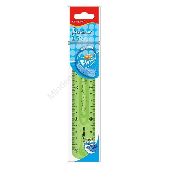 Vonalzó 15 cm, flexibilis Keyroad Flex Draw vegyes színek