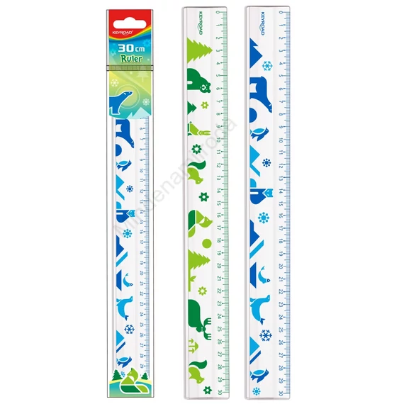 Vonalzó 30 cm, állat mintás Keyroad