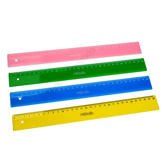 Vonalzó, 30 cm-es, vegyes színek, Nebulo