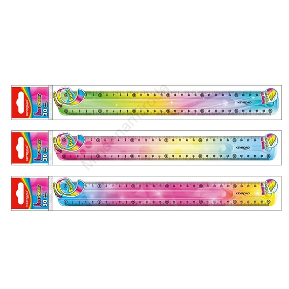 Vonalzó 30 cm, flexibilis Keyroad Flex Draw színátmenetes