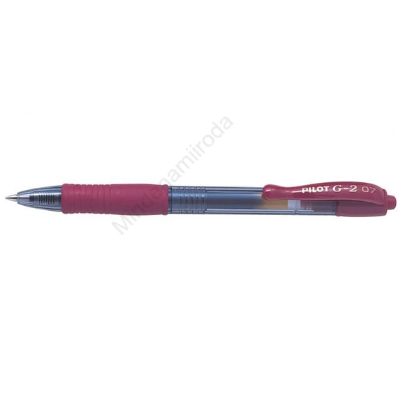 Zseléstoll 0,7mm, nyomógombos Pilot G-2, írásszín sötétpiros