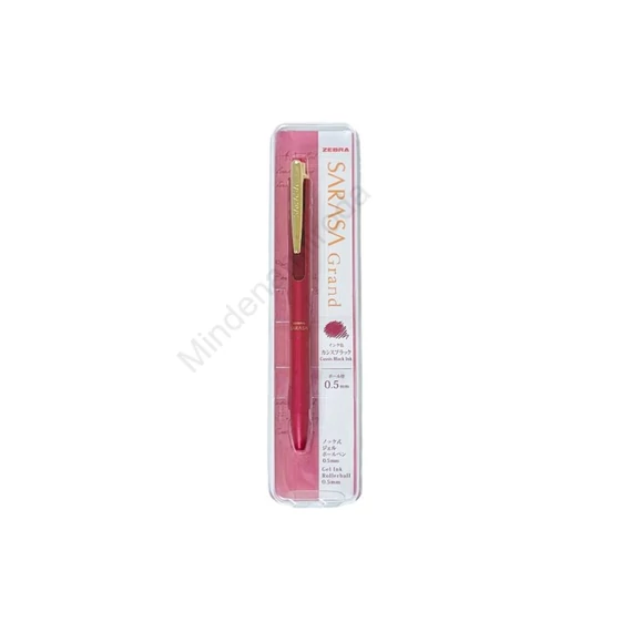 Zseléstoll 0,5mm, exkluzív gravírozható borvörös fém test, új klipsz Zebra Grand Sarasa, írásszín kék