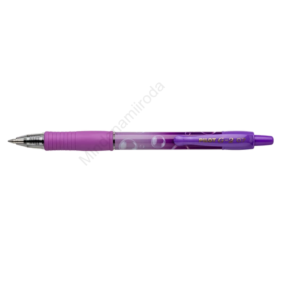 Zseléstoll 0,7mm, nyomógombos Pilot G-2 Bubble lila test, írásszín kék