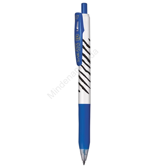 Zseléstoll 0,7 mm csíkos test, Zebra Sarasa Clip, kék