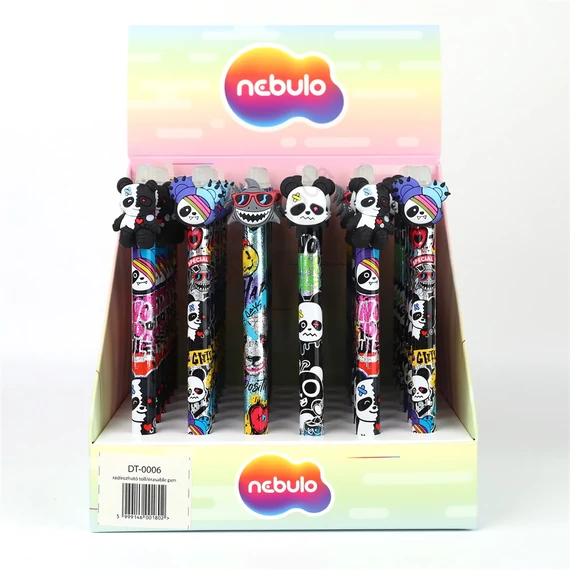 Zseléstoll radírozható, nyomógombos, panda, 36 db/display Nebulo