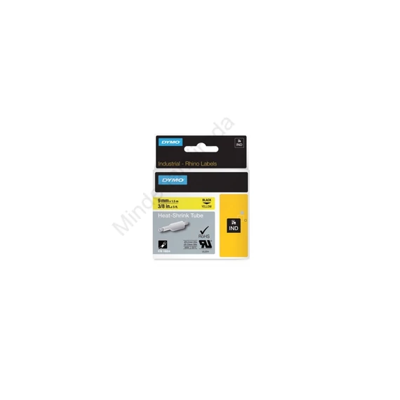 Zsugorcső Dymo Rhino feliratozógéphez S0718290 9mmx1,5m, ORIGINAL, fekete/sárga