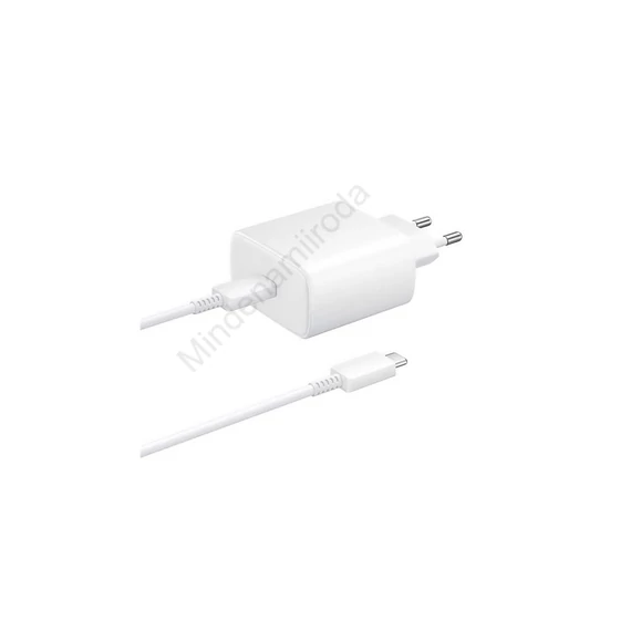 töltő hálózati SAMSUNG Type-C aljzat (45W, PD gyorstöltő + 100cm Type-C kábel) fehér