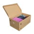 Archiváló konténer karton doboz fedeles 54x36x25cm, felfelé nyíló tetővel Bluering® barna
