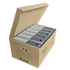 Archiváló konténer karton doboz fedeles 54x36x25cm, felfelé nyíló tetővel Fornax