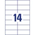 Etikett címke, 105 x42,3mm, univerzális, 14 címke/ív, 100 ív/doboz, Avery fehér