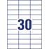 Etikett címke, 70 x29,7mm, univerzális, 30 címke/ív, 100 ív/doboz, Avery fehér