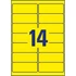 Etikett címke, 99,1 x38,1mm, visszaszedhető, neon 14 címke/ív, 25 ív/doboz, Avery sárga