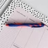 Golyóstoll 0,8mm, nyomógombos fém test, színes rész WTX Pen, Bluering® írásszín kék