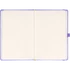 Keménytáblás notesz pontozott vonalozással krémszínű lapokkal leszorító gumiszalaggal Lila 130x210mm, Presco