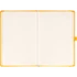 Keménytáblás notesz pontozott vonalozással krémszínű lapokkal leszorító gumiszalaggal Yellow 130x210mm, Presco