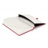 Keménytáblás notesz vonalas krémszínű lapokkal leszorító gumiszalaggal Red 130x210mm, Presco