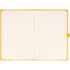 Keménytáblás notesz vonalas krémszínű lapokkal leszorító gumiszalaggal Yellow 130x210mm, Presco